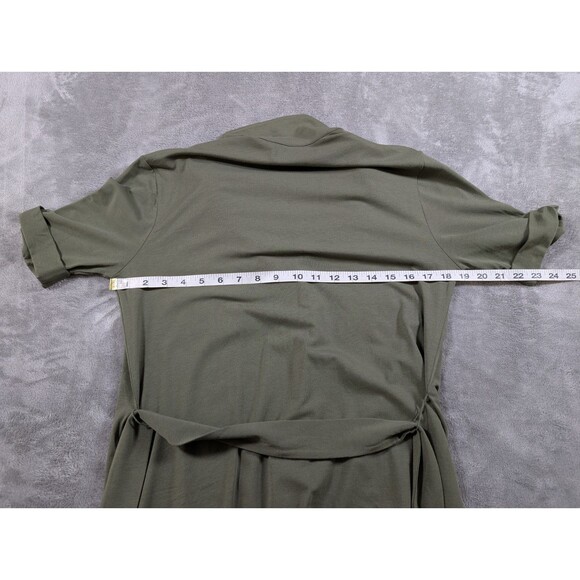 Joie Jadallah Shirt Dress Womens S Green Jersey Knit Belted Casual Pockets - Picture 8 of 11